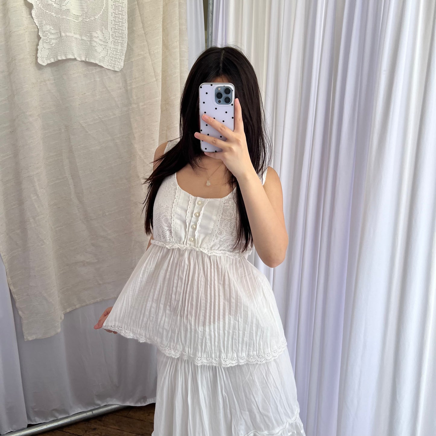 Prairie Morgan De Toi Babydoll Broderie Anglaise Wide Strap Blouse