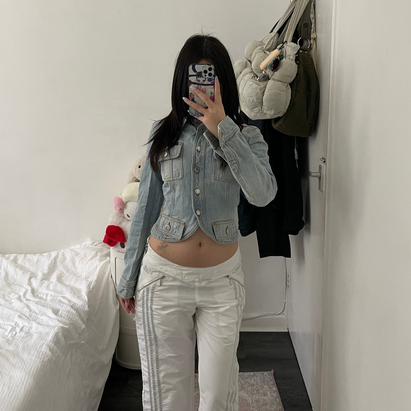 vintage dolce & gabbana light wash fitted denim crop jacket
