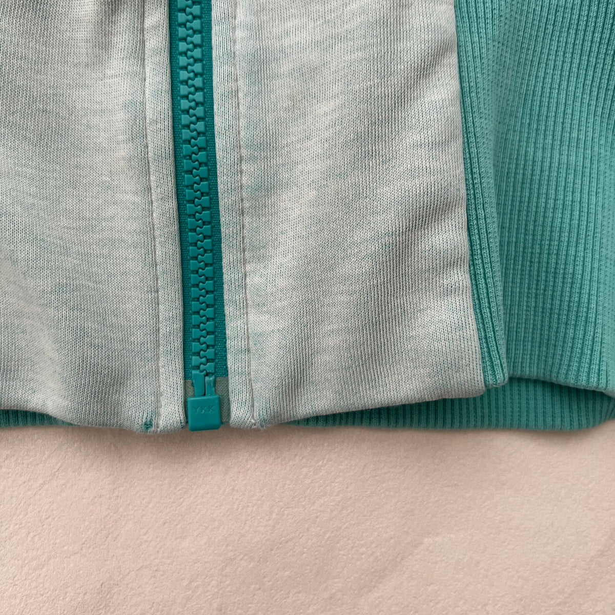 Puma Turquoise High Neck Fitted Zip Jacket Top