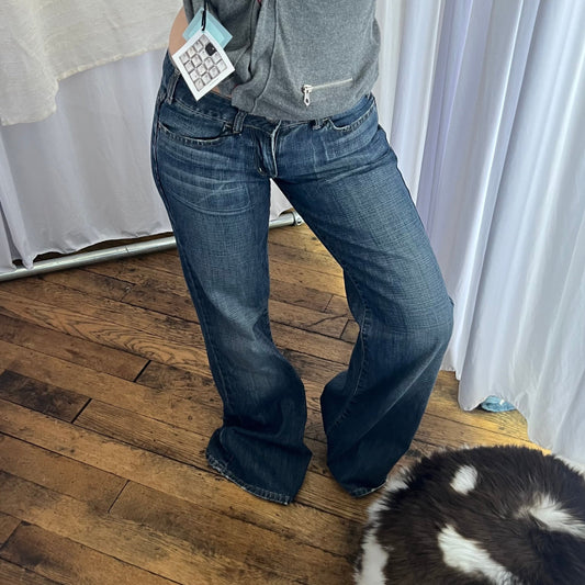 Miss Sixty New Tommy Style Medium Wash Blue Boot Leg Skinny Low Rise Denim Jeans
