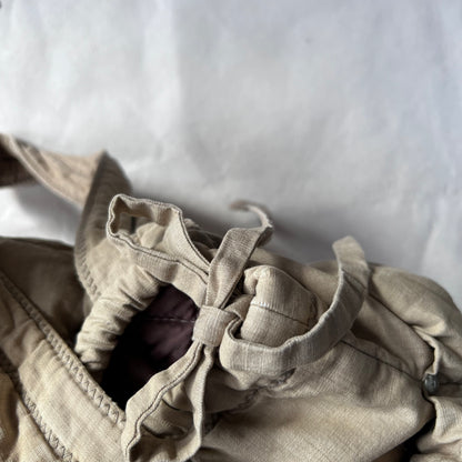 Marithe Francois Girbaud Cotton Beige Brown Trim Pokachu Multipocket Tote Bag