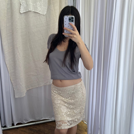 Intimissimi Eurosummer Beige Cream Lace Trim Layered Mini Skirt