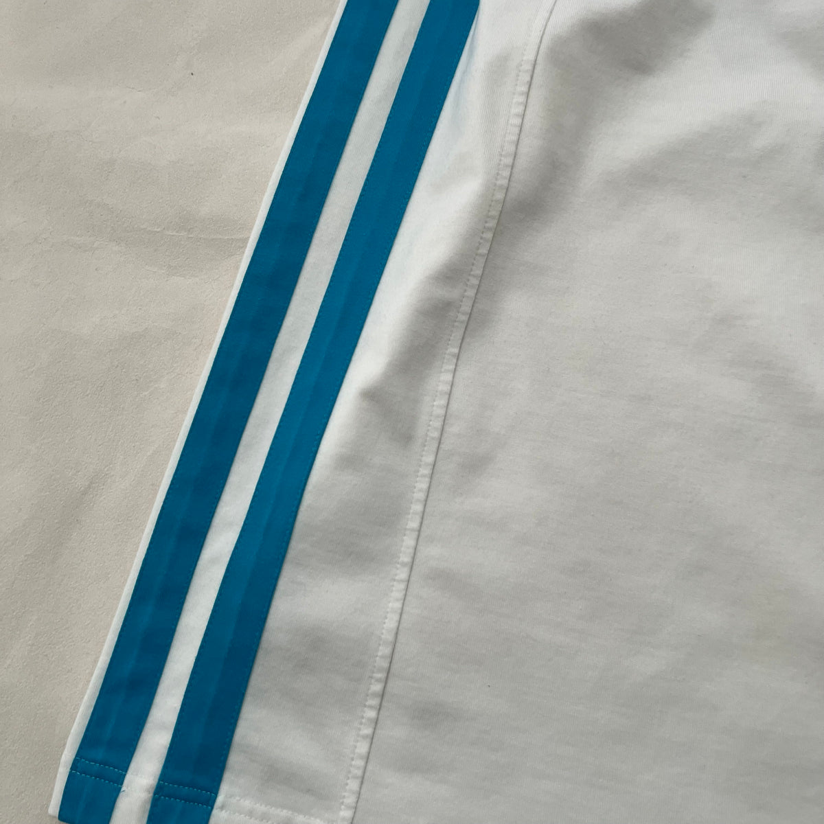 Adidas White Blue Striped 3 Letter A Line Midi Skirt