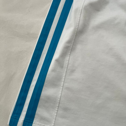 Adidas White Blue Striped 3 Letter A Line Midi Skirt
