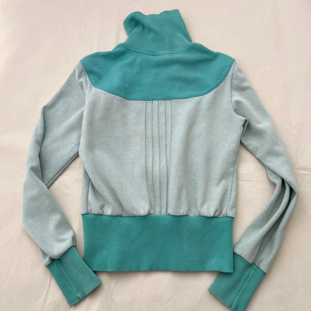 Puma Turquoise High Neck Fitted Zip Jacket Top