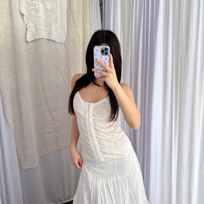 Max & Co White Cream Lace Hook and Eye Corset Cami