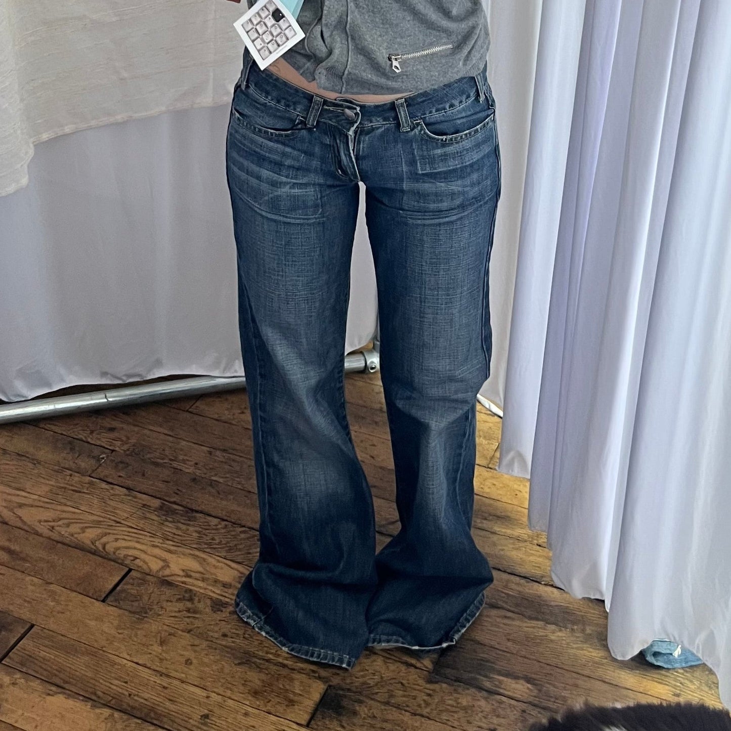 Miss Sixty New Tommy Style Medium Wash Blue Boot Leg Skinny Low Rise Denim Jeans