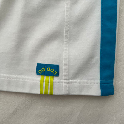 Adidas White Blue Striped 3 Letter A Line Midi Skirt
