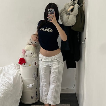 adidas 3/4 crop capri grey silver stripes and utility white trousers