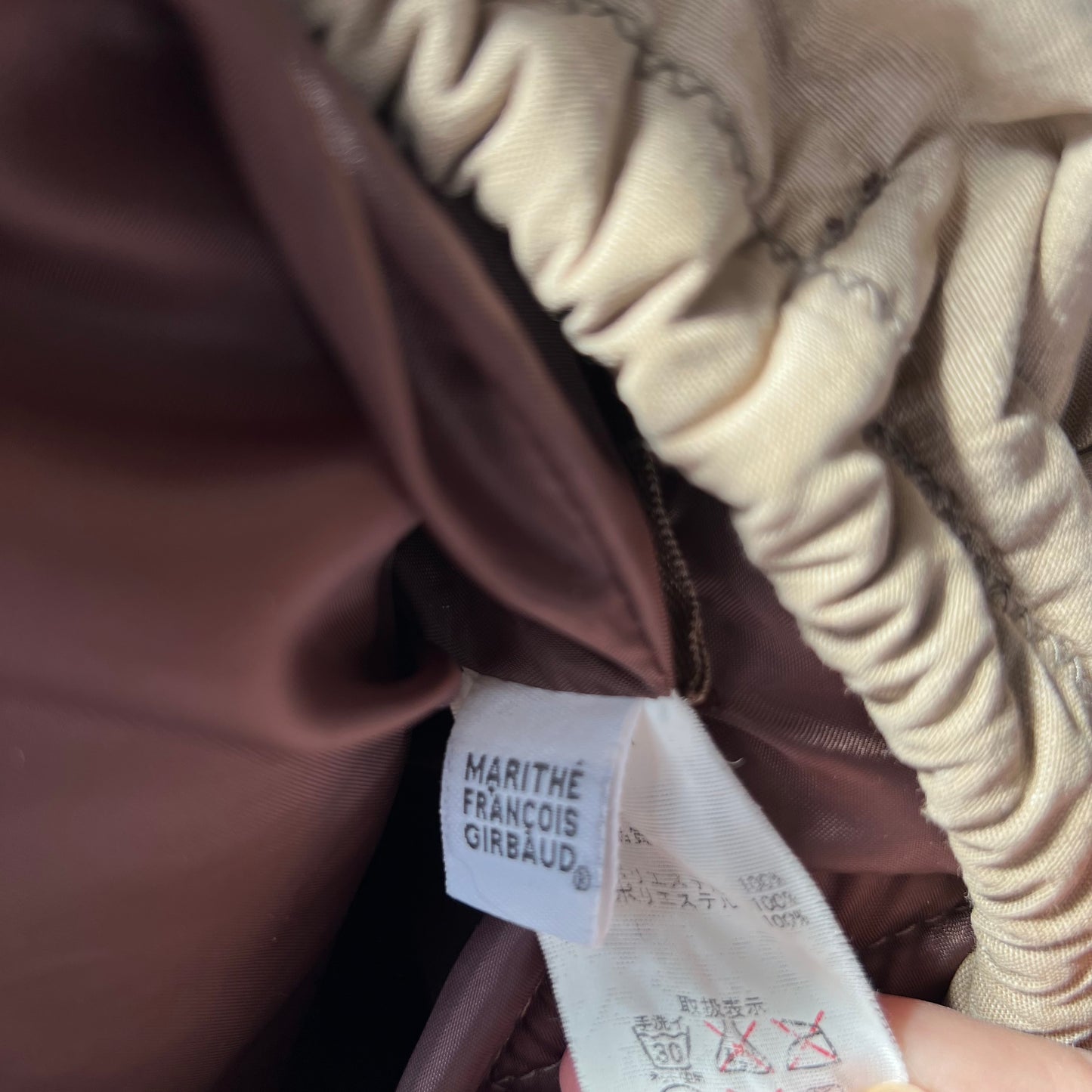 Marithe Francois Girbaud Cotton Beige Brown Trim Pokachu Multipocket Tote Bag