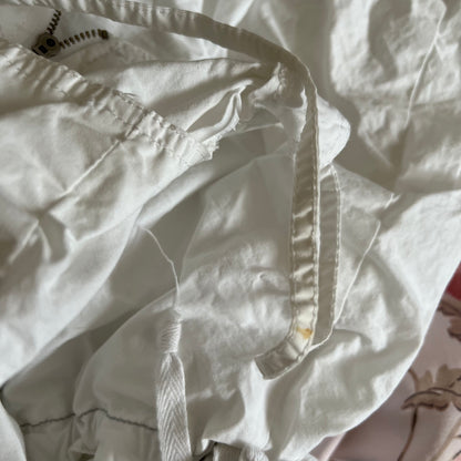 La Mode Est a Vous White Bubble Hem Utility Ruched Pocket Zip Midi Dress