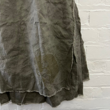Rwd Jeans Khaki Lacey A Line Graphic Hem Midi Dress