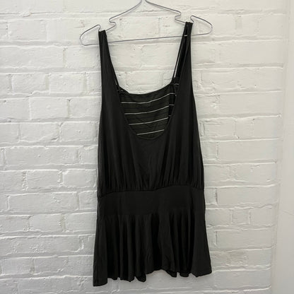 Miss Sixty Khaki Striped Draped Wrap Style Drop Waist Dress