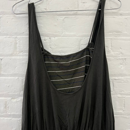 Miss Sixty Khaki Striped Draped Wrap Style Drop Waist Dress