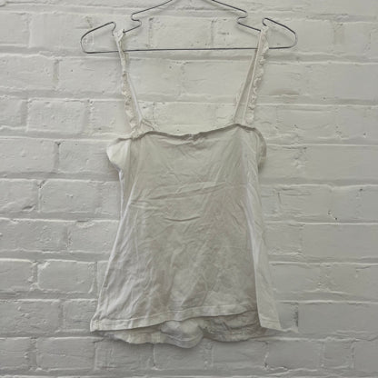 White Venca Babydoll Crochet Knit Broderie Anglaise Camisole