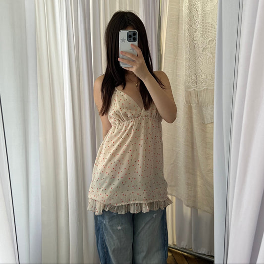 Kocca Beige Orange Polka Dot Babydoll Camisole