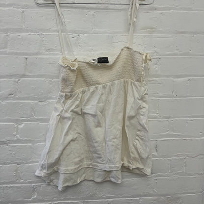 White Venca Babydoll Crochet Knit Broderie Anglaise Camisole