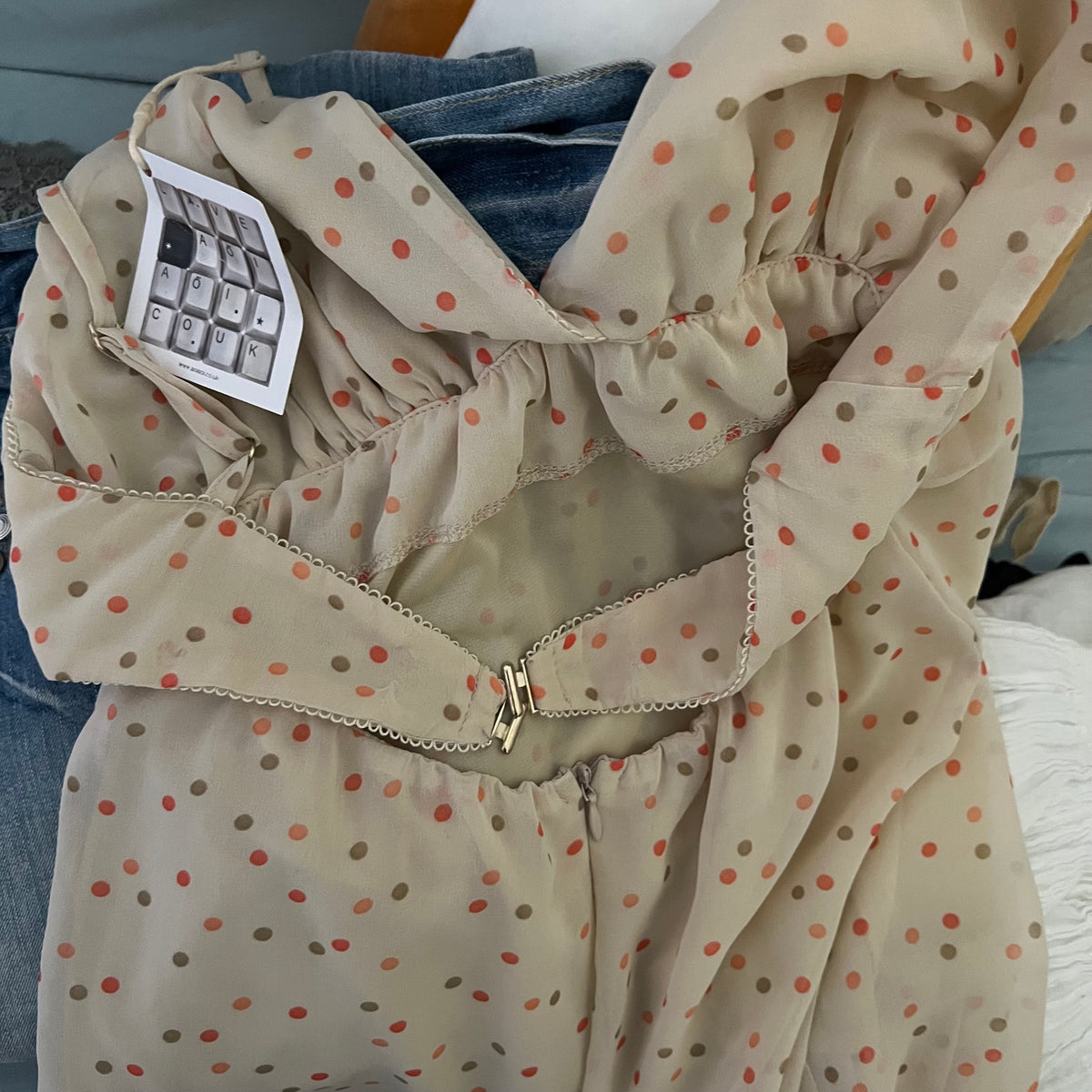 Kocca Beige Orange Polka Dot Babydoll Camisole