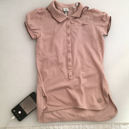 Muted Pink Adidas X Stella Mccartney Puff Sleeve Collared Polo Shirt