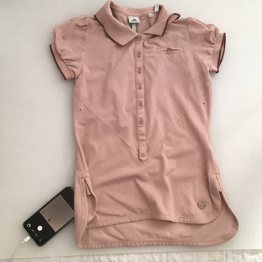Muted Pink Adidas X Stella Mccartney Puff Sleeve Collared Polo Shirt