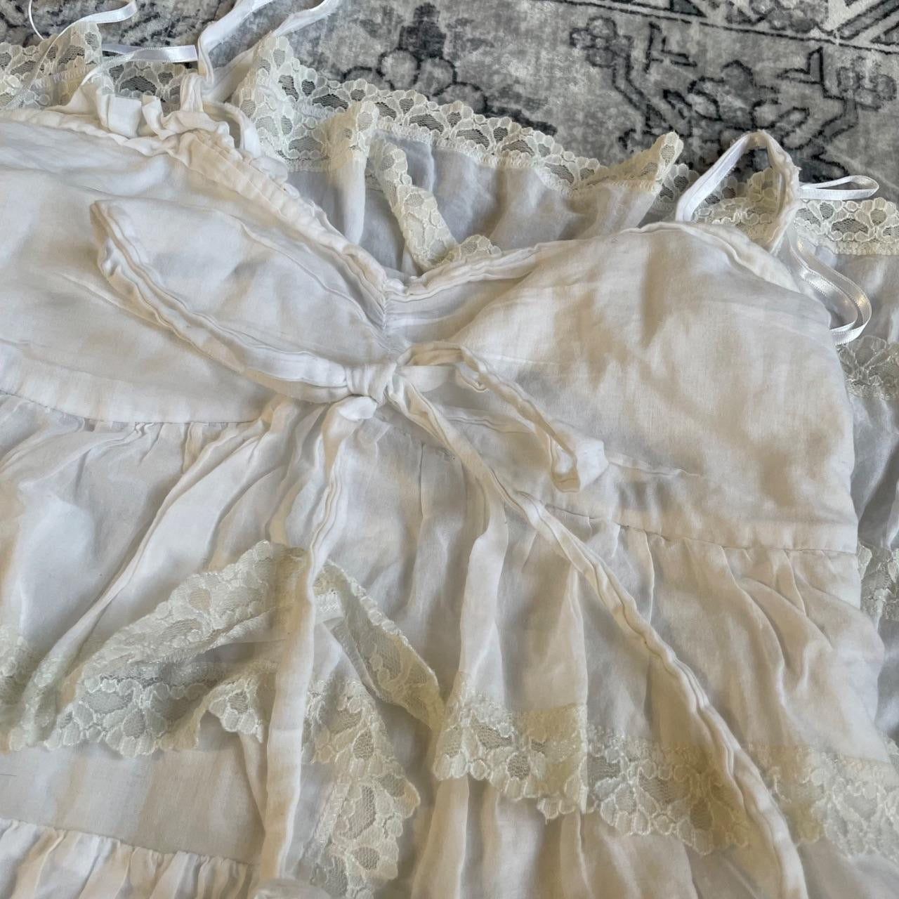 cristinaeffe romantic white ruffle lace tiered midi dress