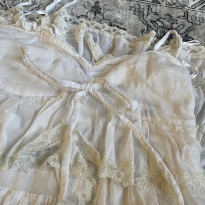 cristinaeffe romantic white ruffle lace tiered midi dress