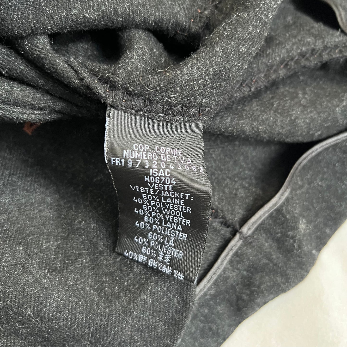 cop copine grey hoodie wool blend layered crop jacket