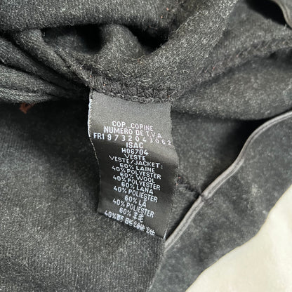 cop copine grey hoodie wool blend layered crop jacket