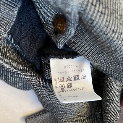 vivienne westwood red label navy grey lacey pointelle contrast long sleeve cinched waist cardigan