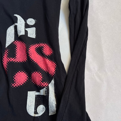 black diesel red white text graphic long sleeve shirt