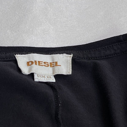 black diesel red white text graphic long sleeve shirt