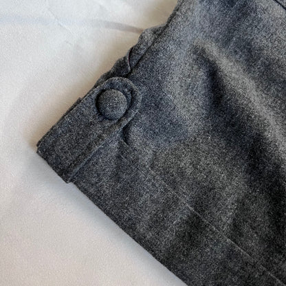 grey pink soda 80% wool blend hem button mini shorts