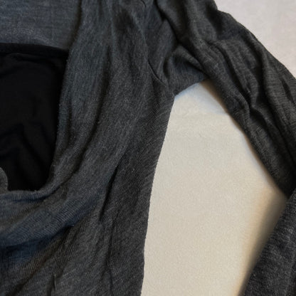 speccio grey black draped layered two in one black vest and long sleeve top