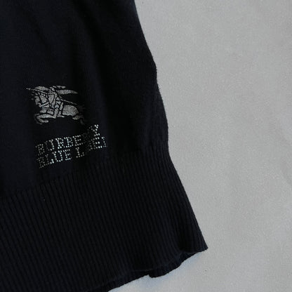 burberry blue label wide neck batwing oversized black long sleeve tunic jumper