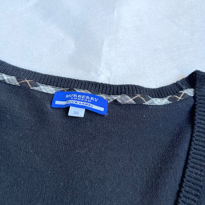 burberry blue label wide neck batwing oversized black long sleeve tunic jumper