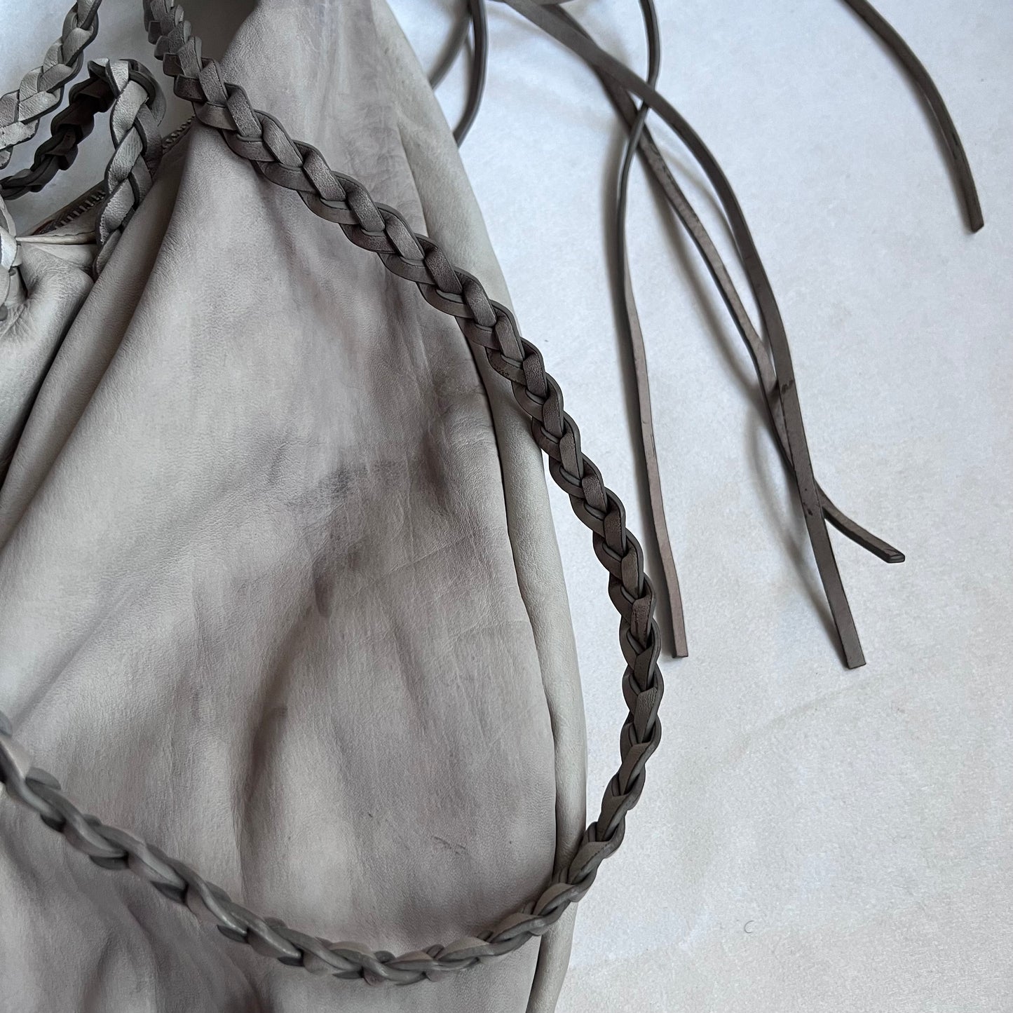 braided tassel allsaints beige stone tan faded wash oversized leather shoulder bag