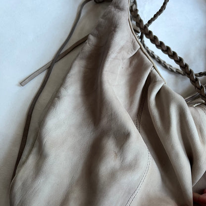 braided tassel allsaints beige stone tan faded wash oversized leather shoulder bag
