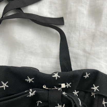 nanette lepore black star print halterneck ribbon bow bustier