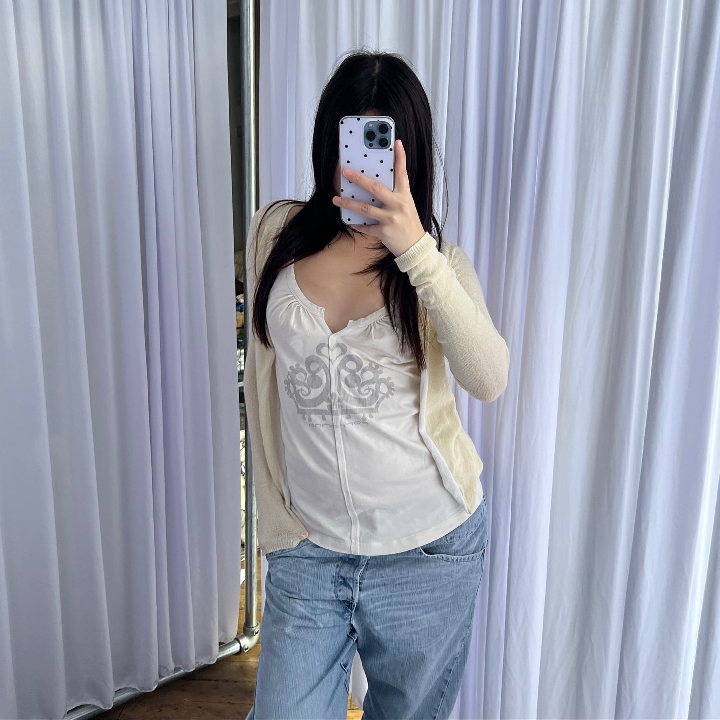 Twinset Baby Yellow White Layered Open Cardigan