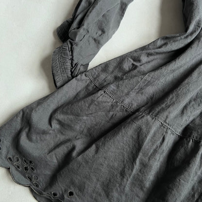 Purple Grey La Mode Est A Vous 3/4 Puff Sleeve Babydoll Tunic Blouse