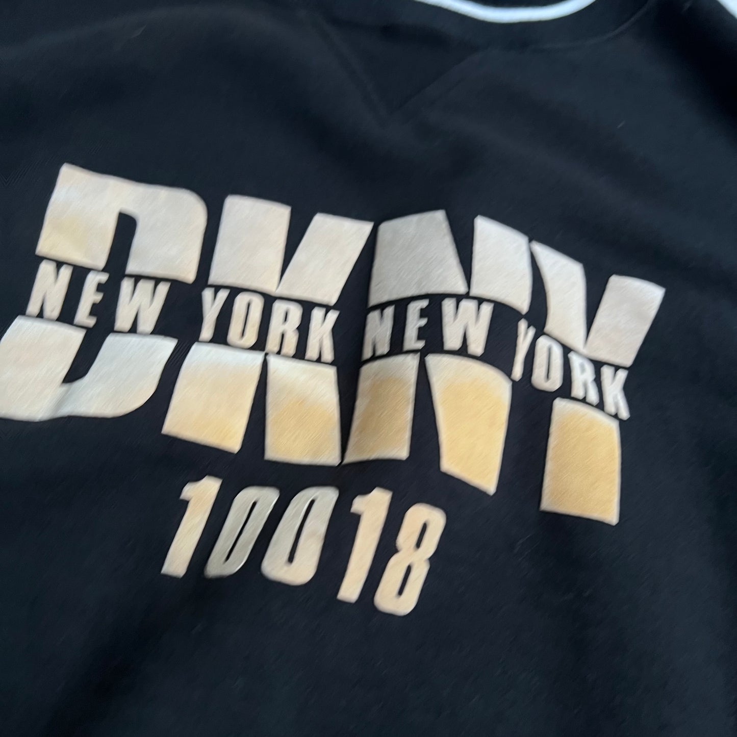 Vintage 90s Dkny Black Long Sleeve Graphic Text Sweater