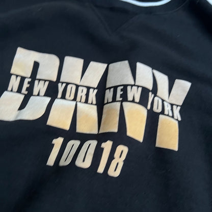Vintage 90s Dkny Black Long Sleeve Graphic Text Sweater
