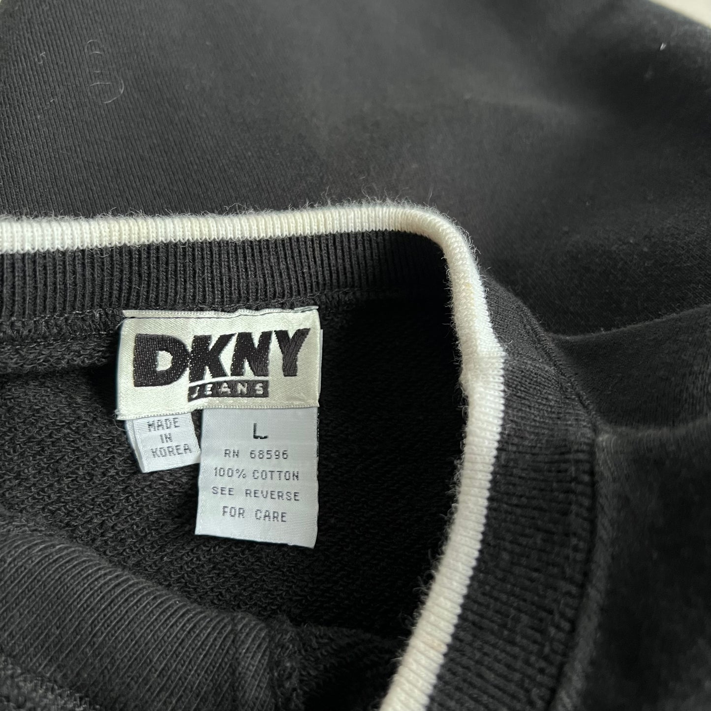 Vintage 90s Dkny Black Long Sleeve Graphic Text Sweater