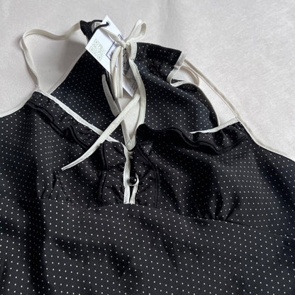 Promod Black Polka Dot White Built In Strap Camisole