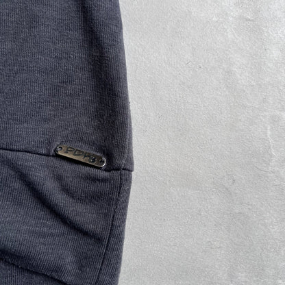 PDK Faded Purple Grey Neck Draped Short Sleeve Sweatshirt