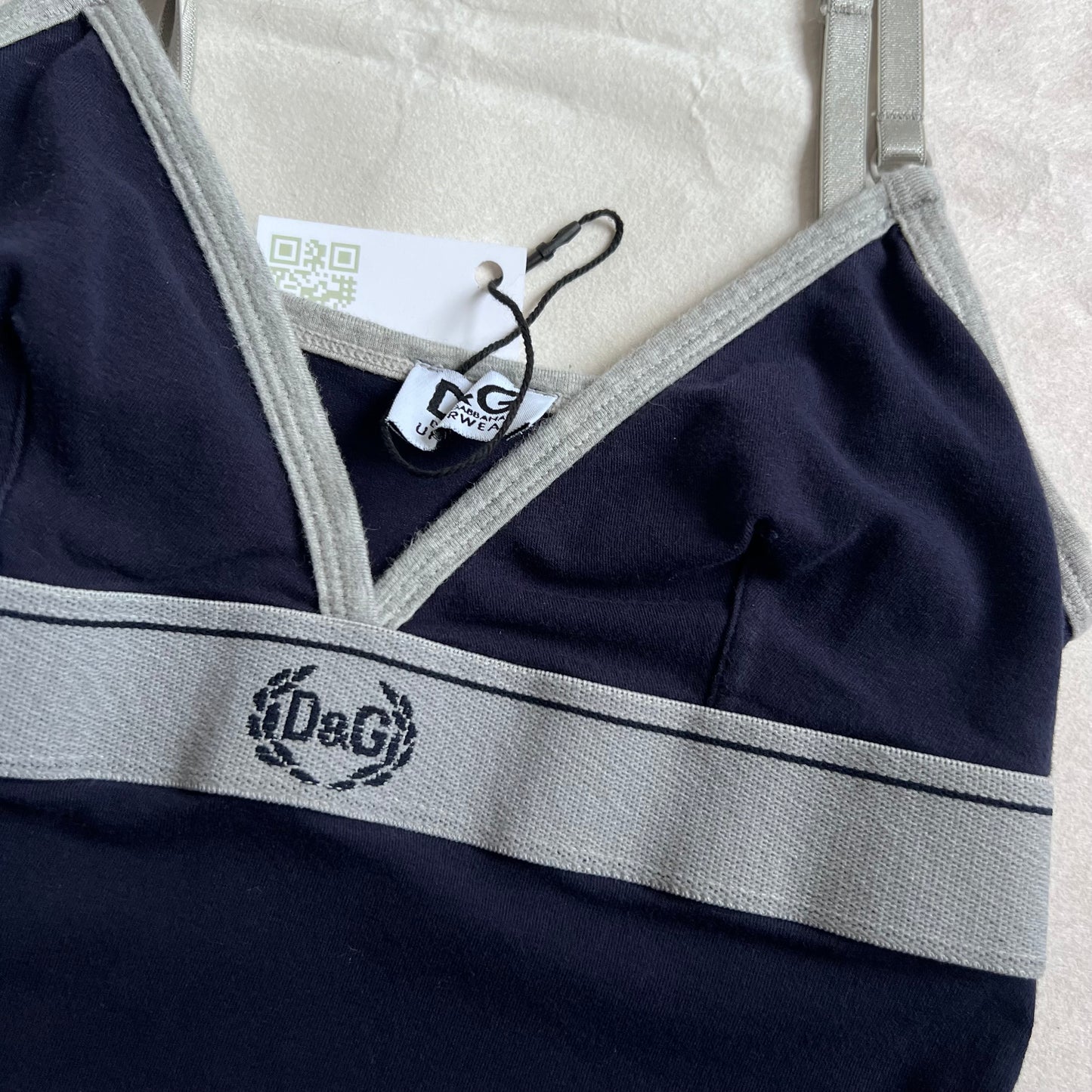 D&G Navy Grey Sporty Fitted Camisole