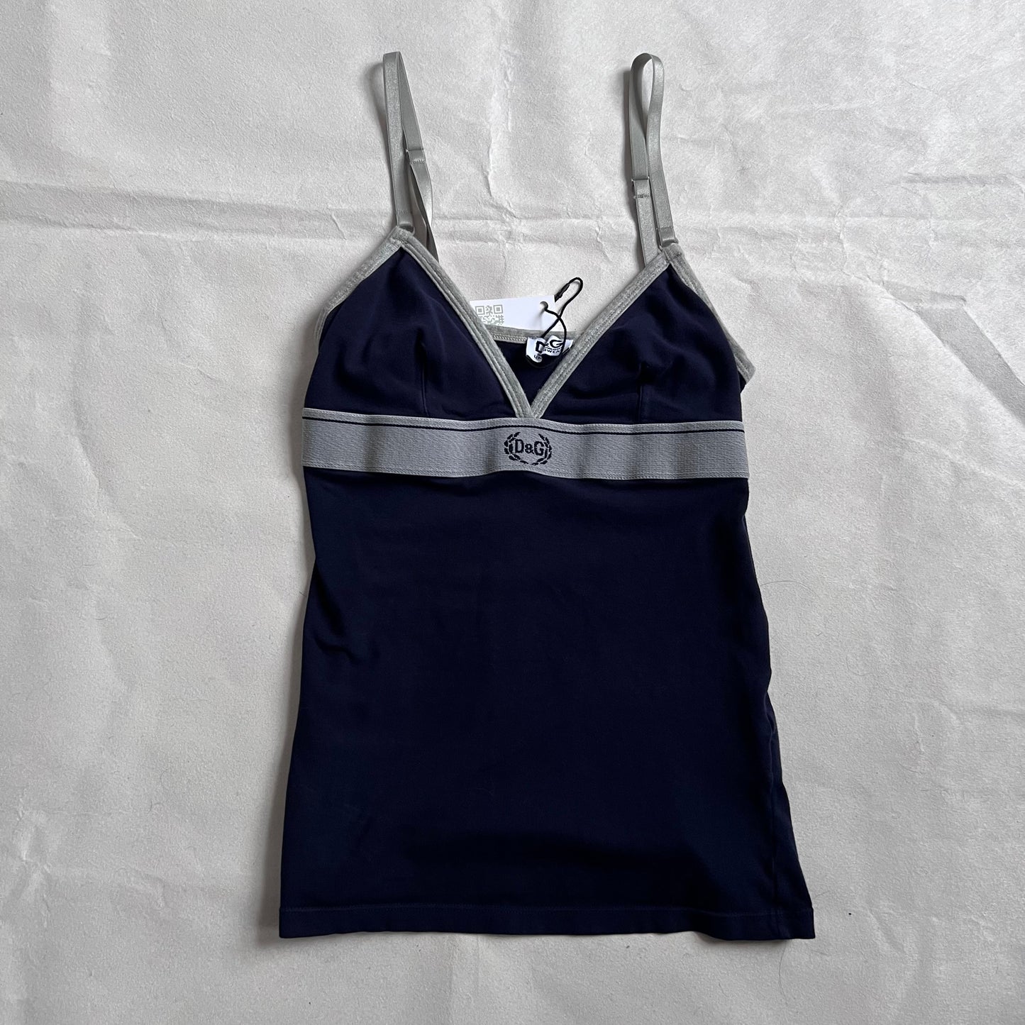 D&G Navy Grey Sporty Fitted Camisole