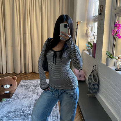 balletcore black leather anna sui panelled curved shoulder bag