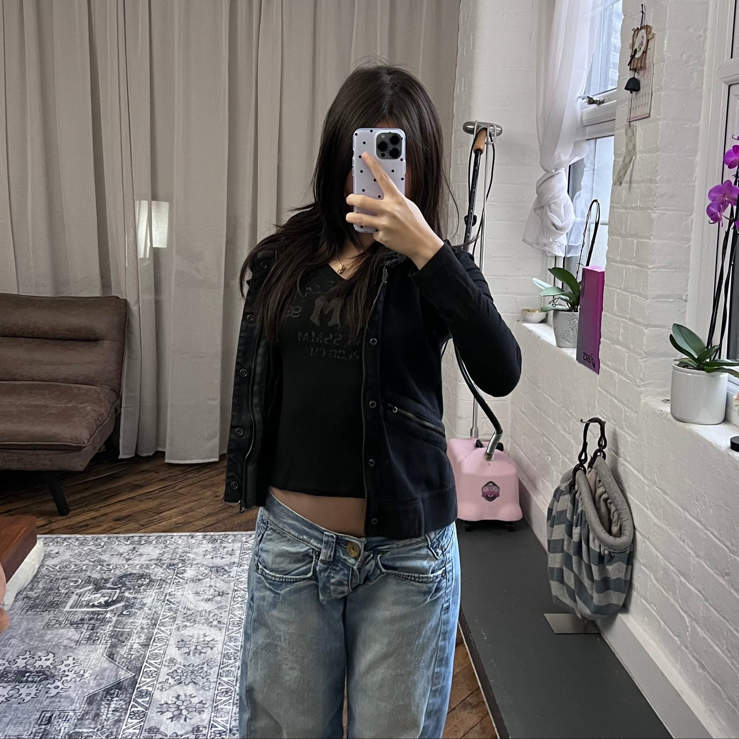 black g-star raw utility button down zip pocket hooded vest top