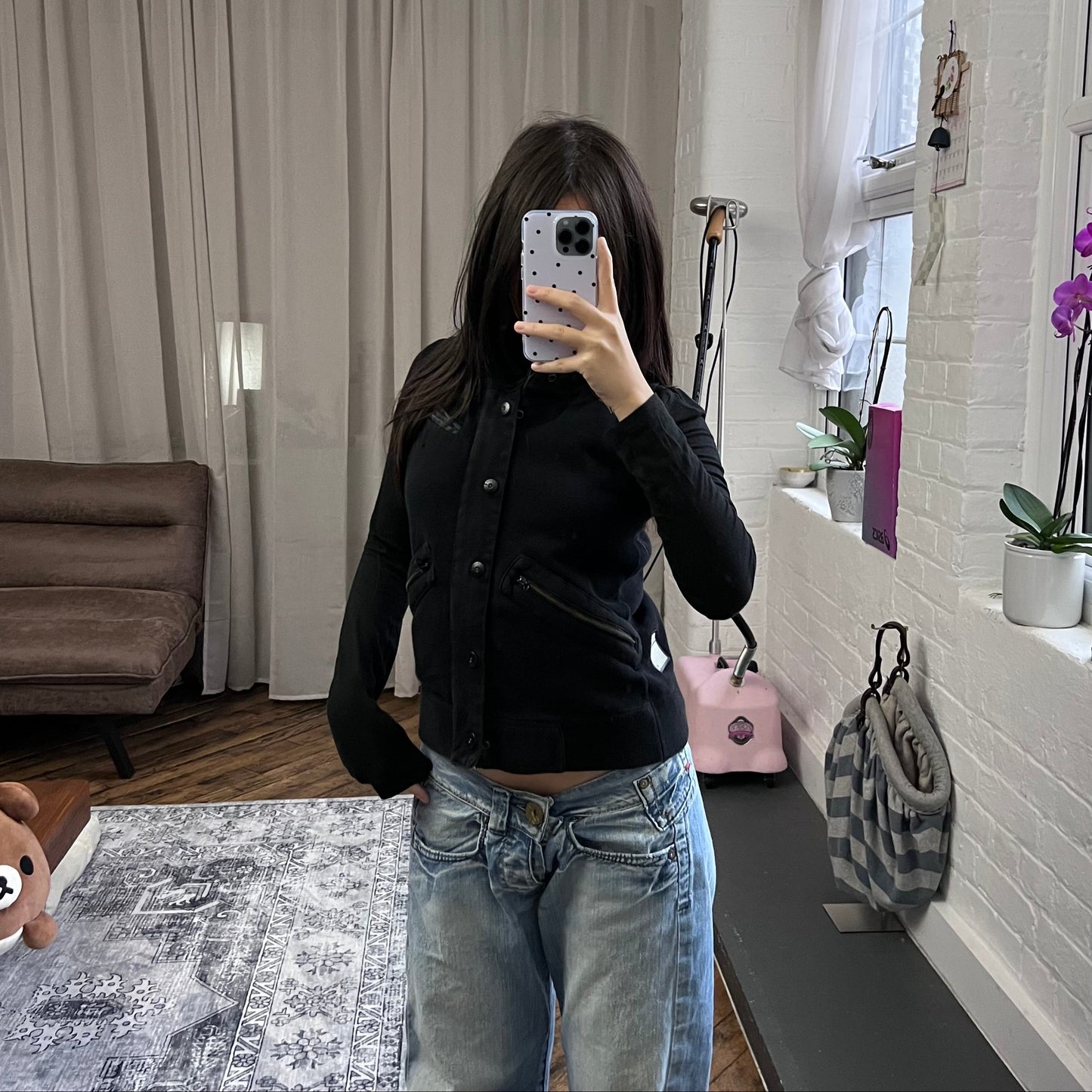 black g-star raw utility button down zip pocket hooded vest top